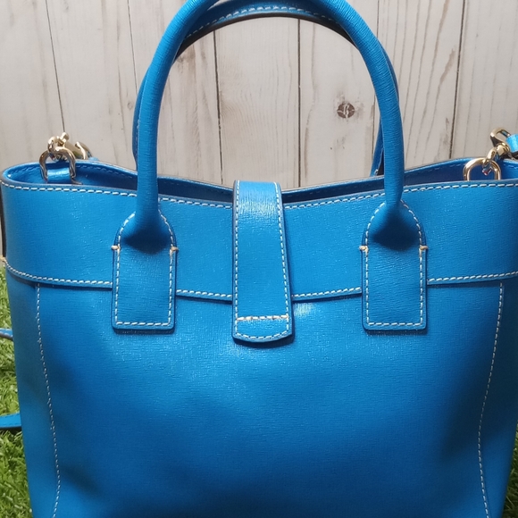 Bright Blue Dooney & Bourke Saffiano Leather Tote - Picture 7 of 17